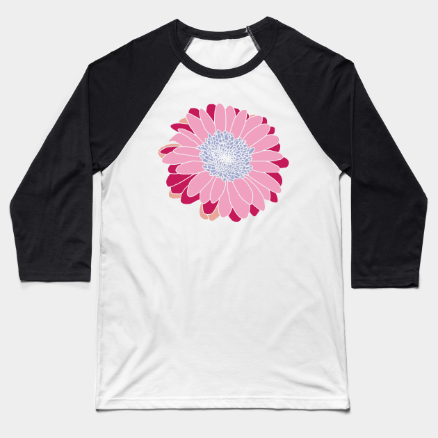 Painted Daisy Flower in Pink and Blue Graphic